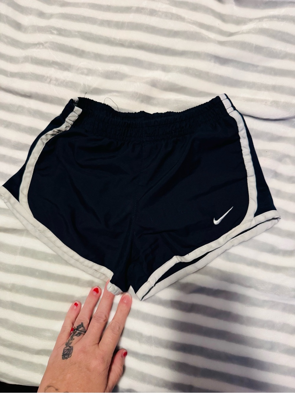 Nike Black Girls' Athletic Shorts with White Trim